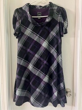 Purple Plaid Flannel Dress